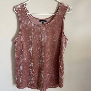 Chances R Pink Velvety Tank Top Sleeveless Blouse